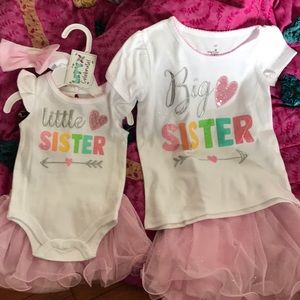 Little sister big sister set 3 month and 4t